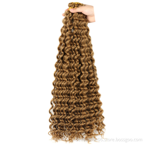 Deep Wave Ombre Color Crochet Braids 22inch Curly Synthetic Braiding Hair Extensions  deep twist Hair